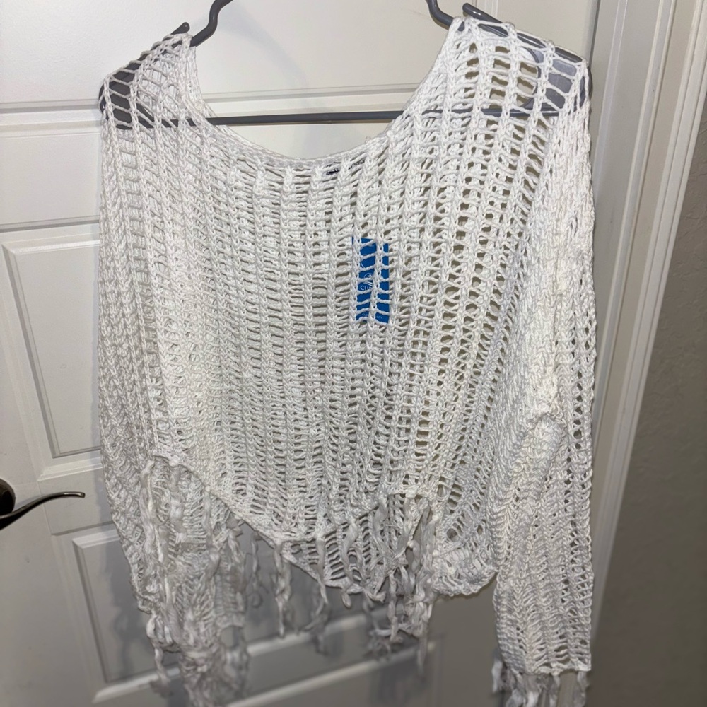 Cupshe White Open-Knit Sweater